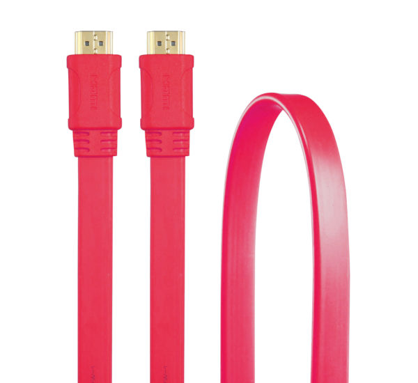 CABLE 3GO HDMI V1.4 PLANO 1.8M 24K ROJO