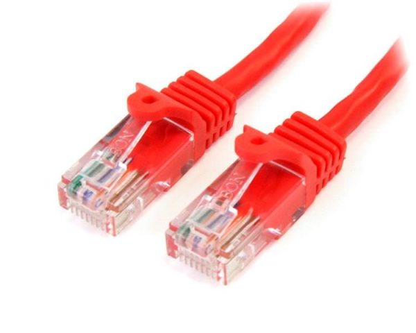 STARTECH CABLE ETHERNET 3M UTP ROJO CAT5E RJ45