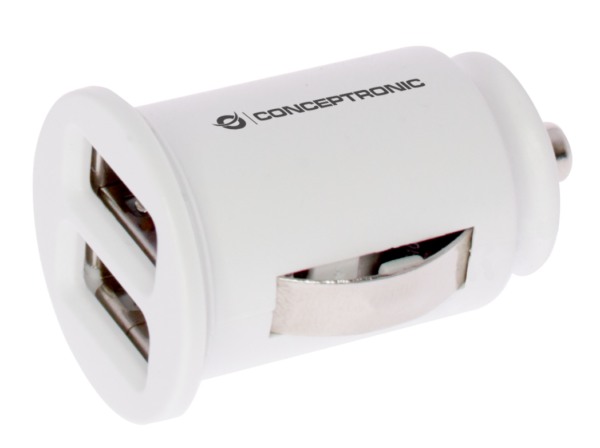 CARGADOR 2X USB POWER2GO COCHE BLANCO