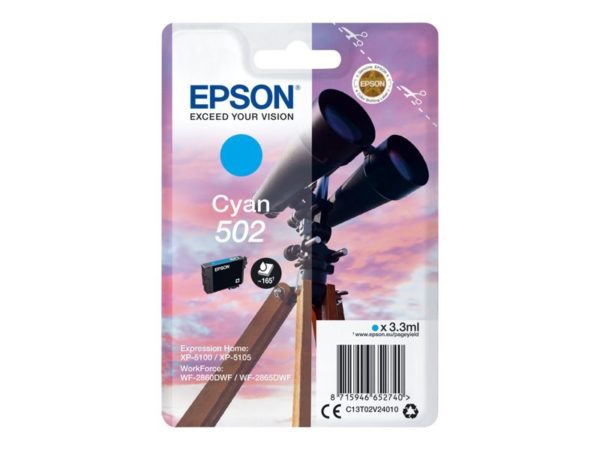 CARTUCHO EPSON 502 (BINOCULARES) CIAN