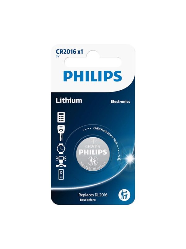 PILAS PHILIPS LITIO CR2016 3V PACK 1