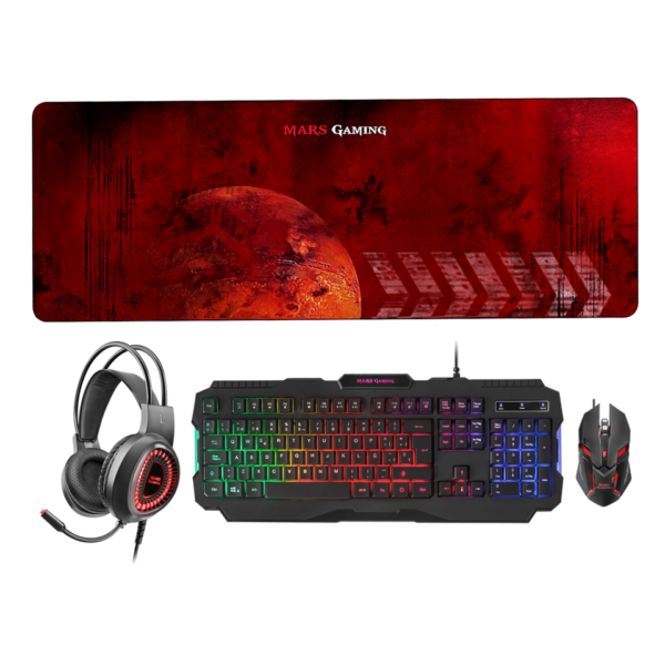 KIT MARS GAMING TECLADO + RATON + AUR. +ALFOM