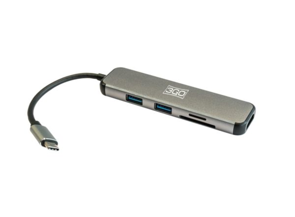HUB 3GO USB 3.0 USB-C 2P USB-A + CR + HDMI