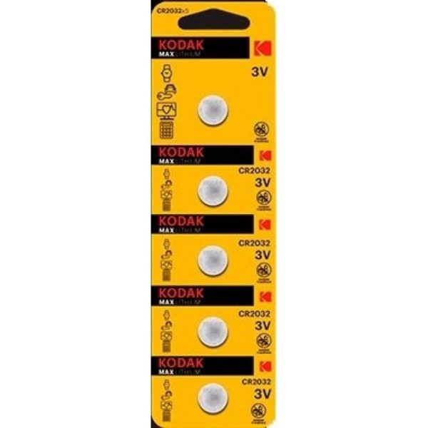 PILAS DE LITIO CR-2032 PACK 5 (3V 200MA) KODAK