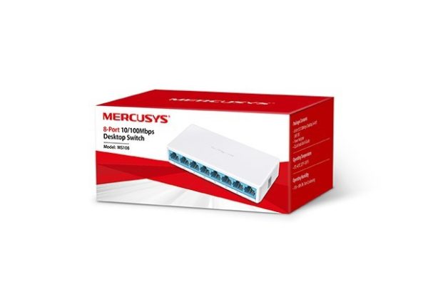 SWITCH MERCUSYS 8 PUERTOS 10-100 PLASTICO