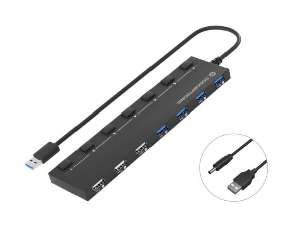 HUB CONCEPTRONIC USB 2.0-3.0 7 P CON INTERRUPTORES