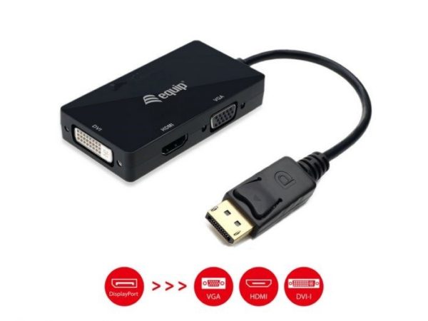 ADAPTADOR EQUIP DISPLAYPORT TO VGA - HDMI - DVI
