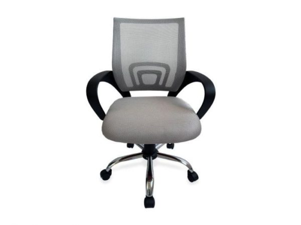 SILLA OFICINA EQUIP RESPALDO DE MALLA GRIS CLARO