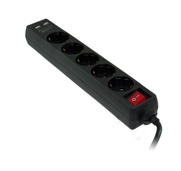 REGLETA 3GO 5 TOMAS + 2XUSB 2.1A