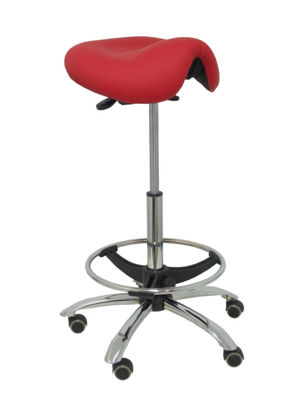 TABURETE ALATOZ SIMILPIEL ROJO