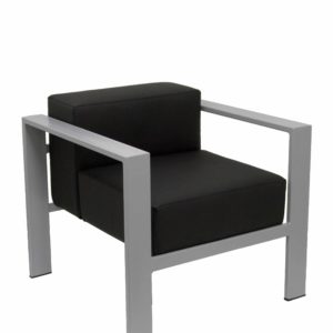 SILLON DE ESPERA LAZARO SIMILPIEL NEGRO CHASIS PLA