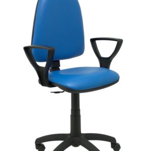 SILLA AYNA SIMILPIEL AZUL CON BRAZOS