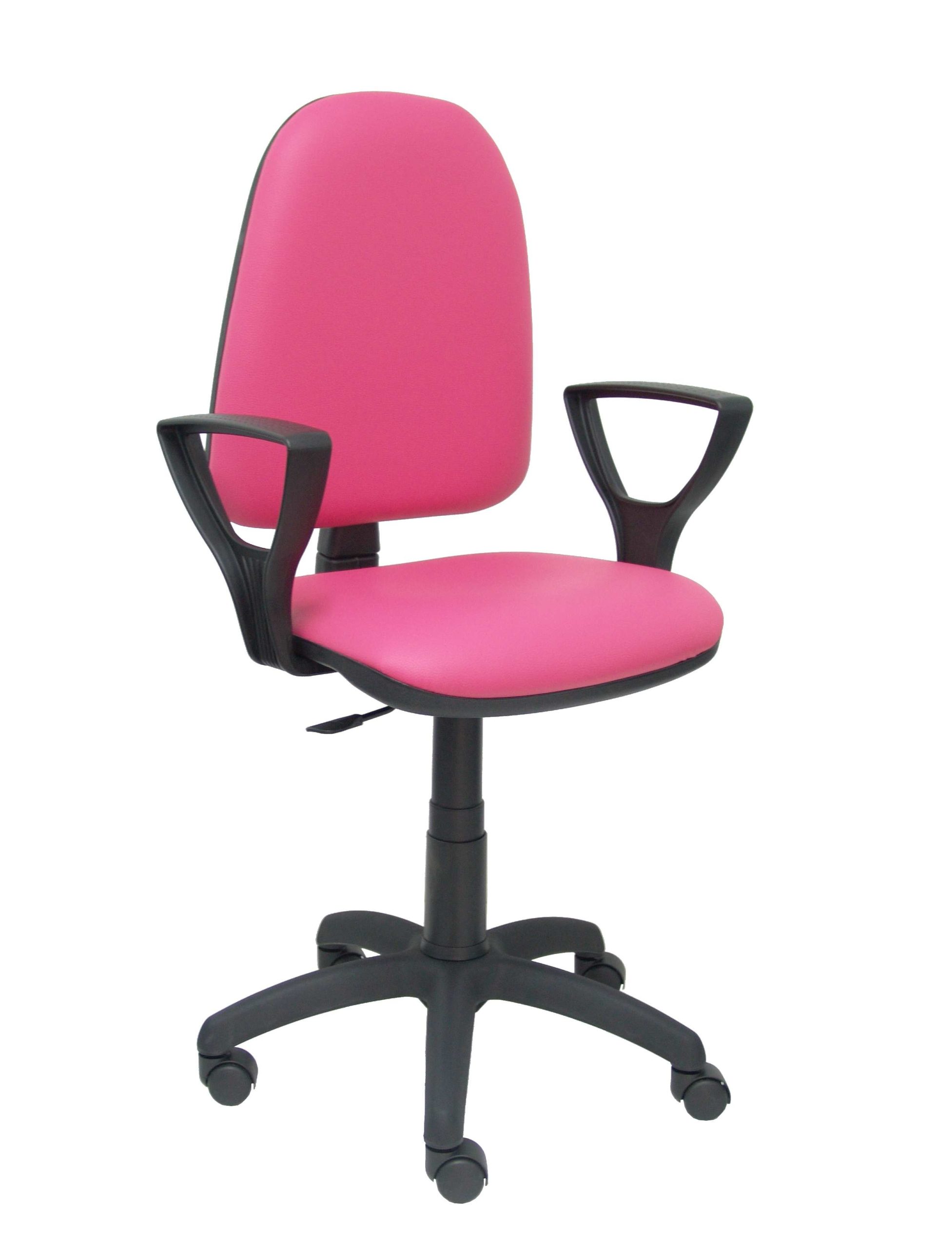 SILLA AYNA SIMILPIEL ROSA CON BRAZOS