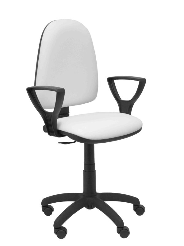 SILLA AYNA SIMILPIEL BLANCO CON BRAZOS