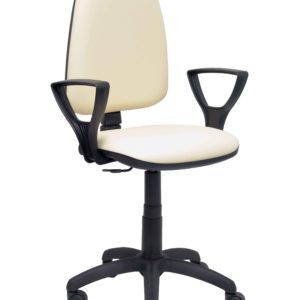 SILLA AYNA SIMILPIEL CREMA CON BRAZOS