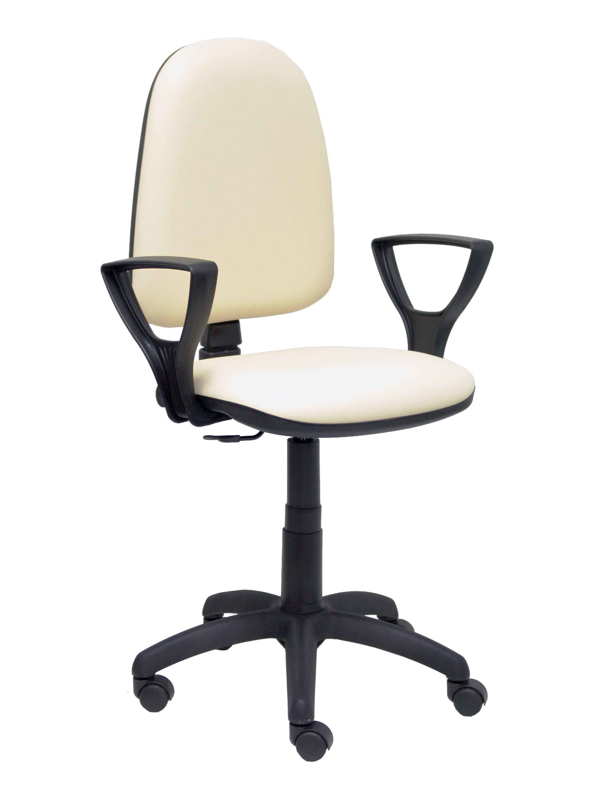 SILLA AYNA SIMILPIEL CREMA CON BRAZOS