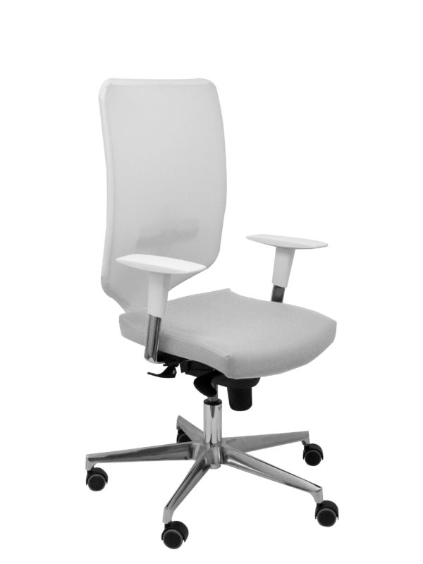 SILLA OSSA BLANCA SIMILPIEL GRIS