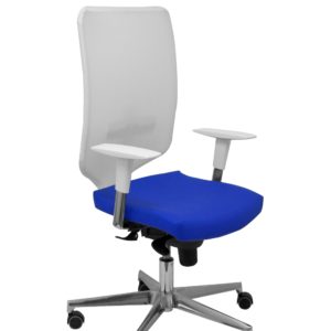 SILLA OSSA BLANCA SIMILPIEL AZUL