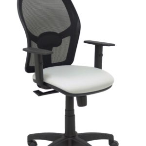 SILLA ALOCEN MALLA NEGRA ASIENTO BALI GRIS BRAZOS