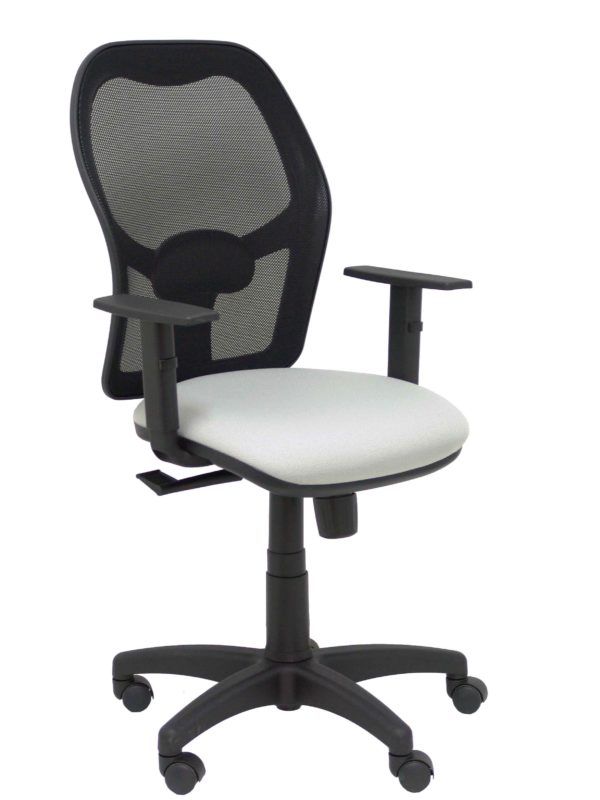 SILLA ALOCEN MALLA NEGRA ASIENTO BALI GRIS BRAZOS