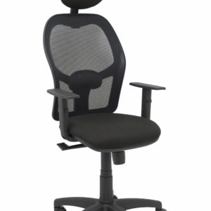SILLA ALOCEN MALLA NEGRA ASIENTO BALI NEGRO BRAZOS
