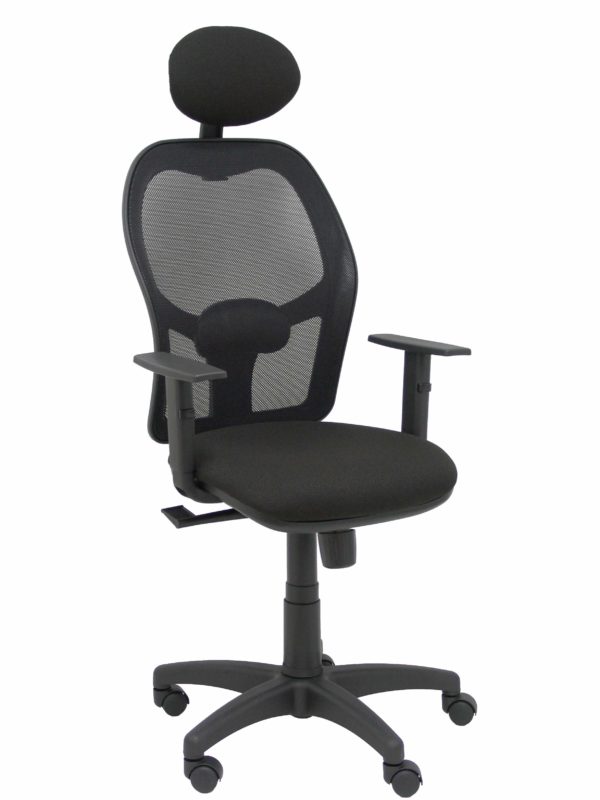 SILLA ALOCEN MALLA NEGRA ASIENTO BALI NEGRO BRAZOS