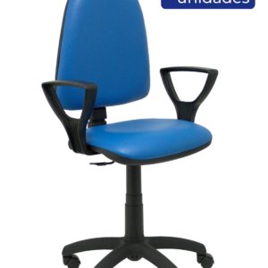 SILLA AYNA SIMILPIEL ANTIBACTERIAS AZUL CON BRAZOS