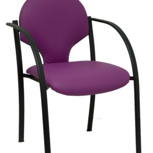 PACK 2 SILLAS HELLIN CHASIS NEGRO SIMILPIEL MORADO