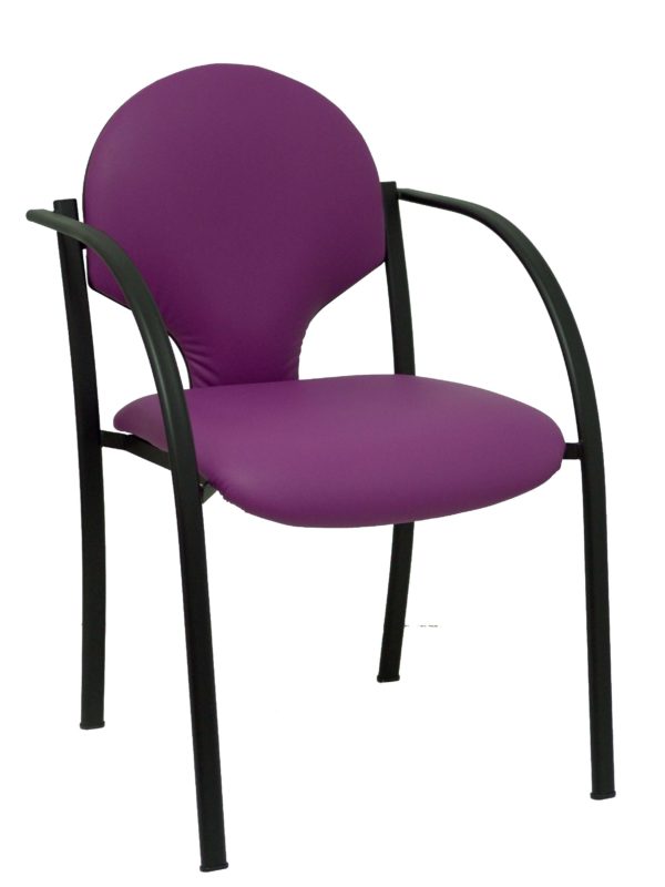 PACK 2 SILLAS HELLIN CHASIS NEGRO SIMILPIEL MORADO