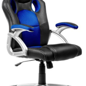SILLA GAMING ALMANSA SIMILPIEL NEGRO Y AZUL