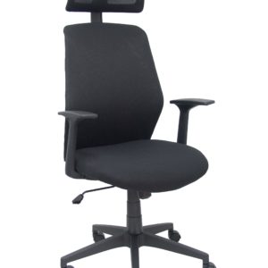 SILLA PAROLIS RESPALDO MALLA NEGRO CON CABECERO Y