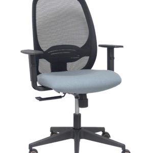 SILLA CILANCO NEGRA MALLA NEGRA ASIENTO BALI GRIS