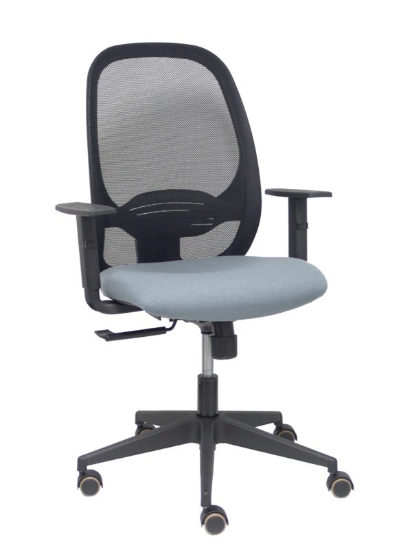 SILLA CILANCO NEGRA MALLA NEGRA ASIENTO BALI GRIS