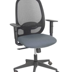 SILLA CILANCO NEGRA MALLA NEGRA ASIENTO BALI GRIS