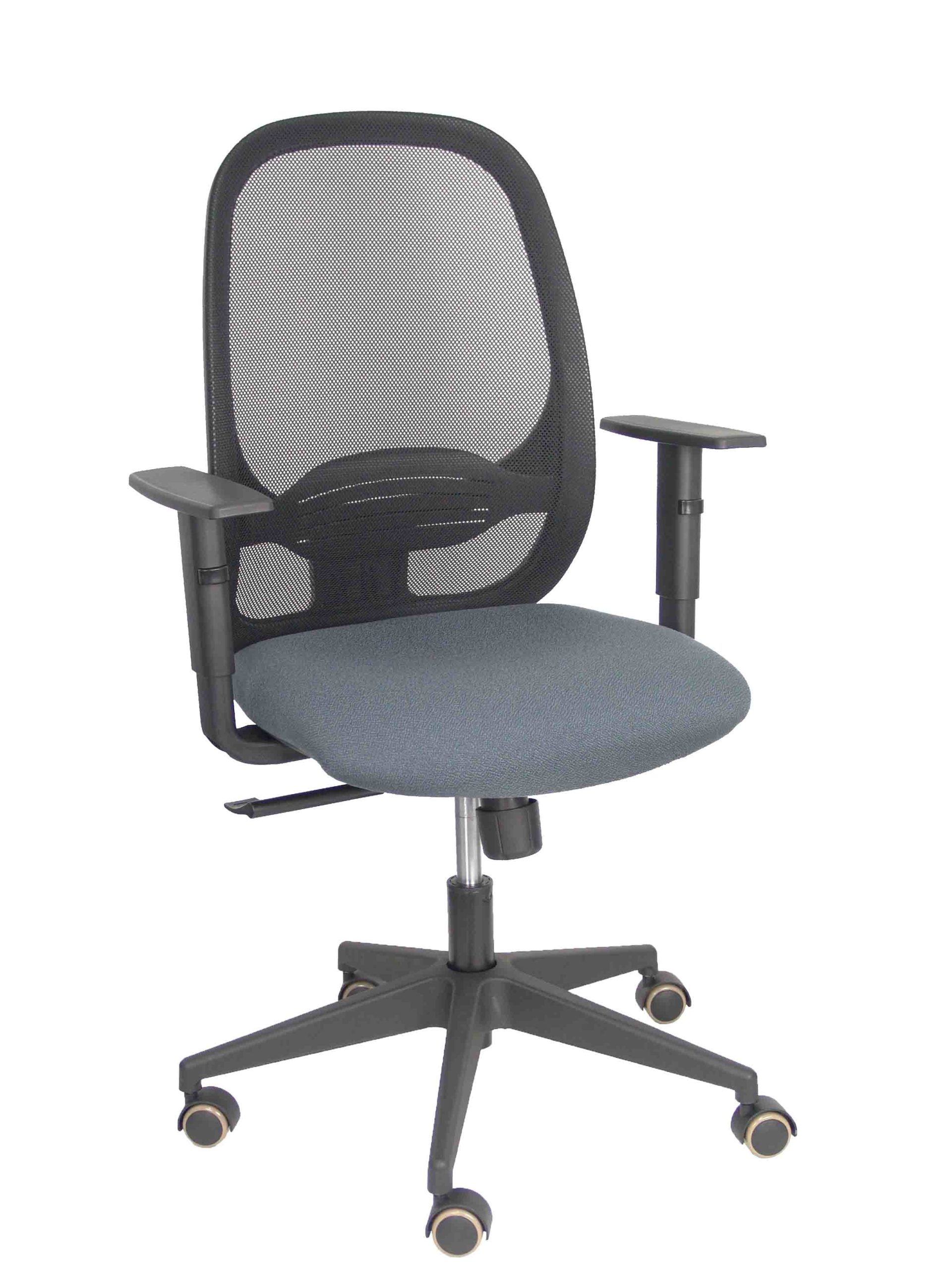 SILLA CILANCO NEGRA MALLA NEGRA ASIENTO BALI GRIS