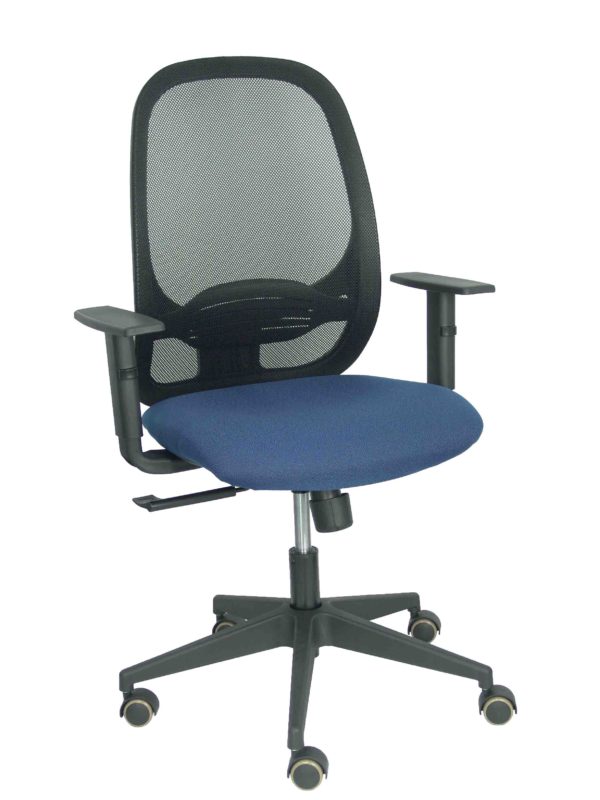 SILLA CILANCO NEGRA MALLA NEGRA ASIENTO BALI AZUL