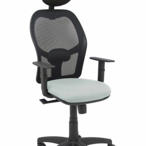 SILLA ALOCEN MALLA NEGRA ASIENTO BALI GRIS BRAZOS