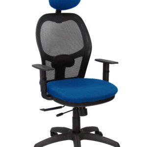 SILLA JORQUERA MALLA NEGRA ASIENTO BALI AZUL CON T