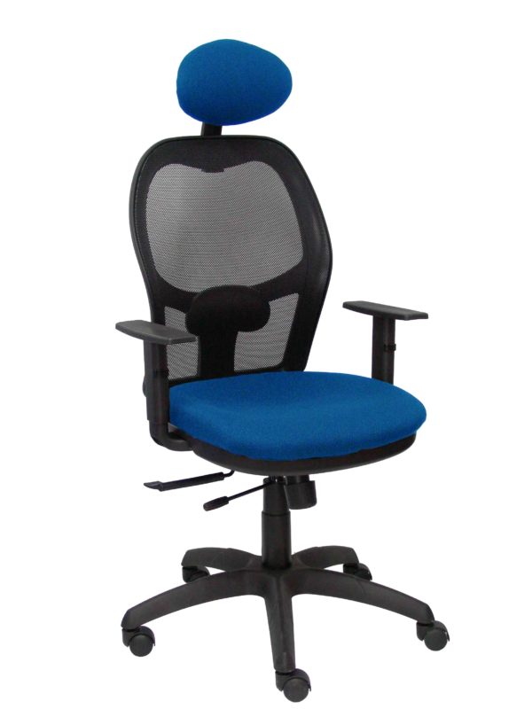 SILLA JORQUERA MALLA NEGRA ASIENTO BALI AZUL CON T