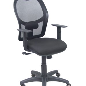 SILLA ALOCEN MALLA NEGRA ASIENTO BALI NEGRO BRAZOS