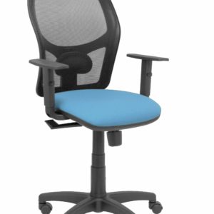 SILLA ALOCEN MALLA NEGRA ASIENTO BALI AZUL BRAZOS