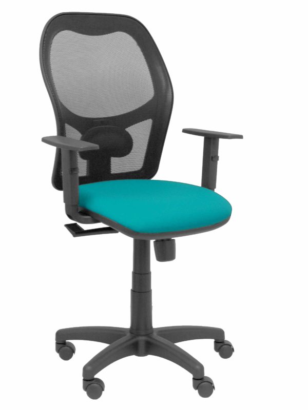 SILLA ALOCEN MALLA NEGRA ASIENTO BALI VERDE BRAZOS
