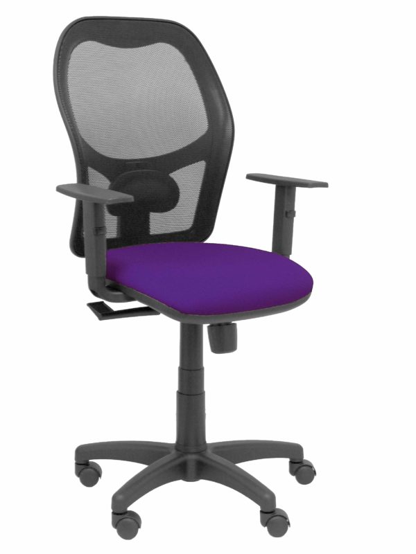 SILLA ALOCEN MALLA NEGRA ASIENTO BALI MORADO BRAZO