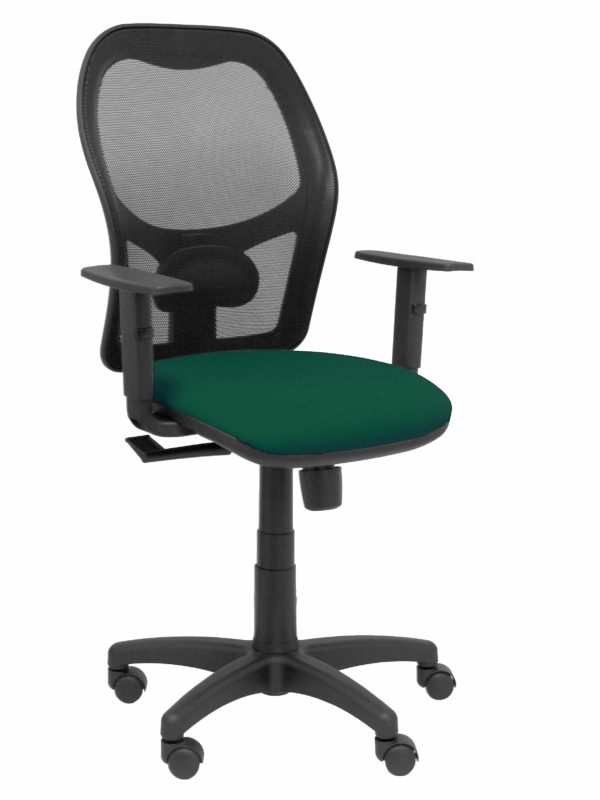 SILLA ALOCEN MALLA NEGRA ASIENTO BALI VERDE BRAZOS