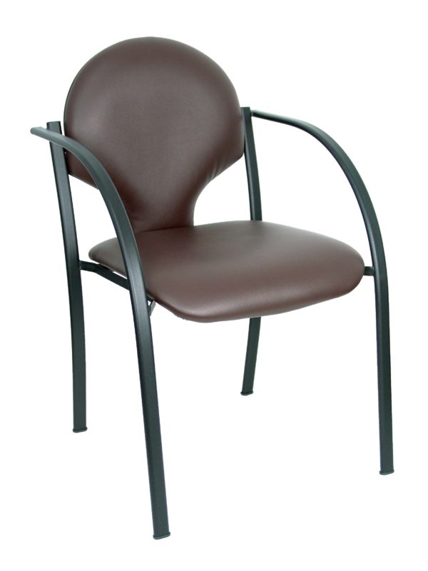 PACK 2 SILLAS HELLIN CHASIS NEGRO SIMILPIEL MARRON