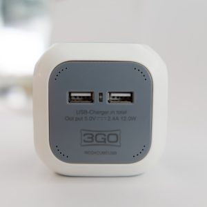 REGLETA 3GO 4 TOMAS + 2XUSB 2.4A CUBE