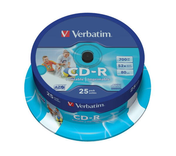 CD-R VERBATIM 52X 700MB IMPRIMIBLE PACK 25U