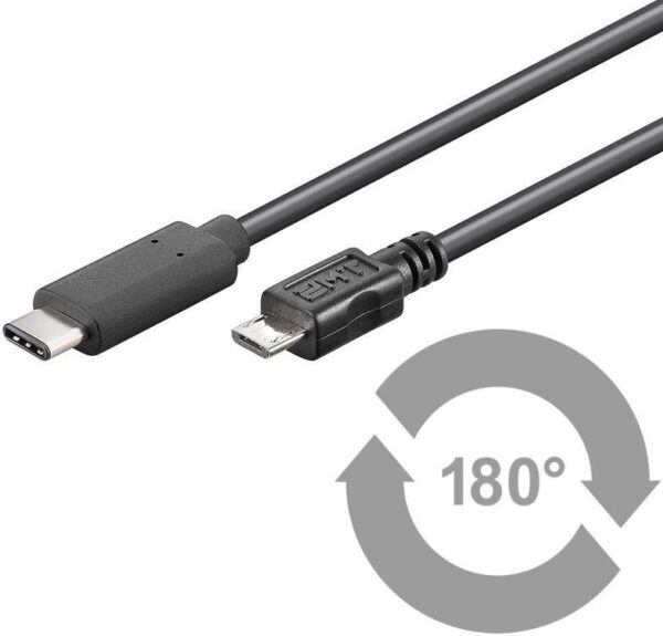 CABLE MICROCONNECT USB-C MACHO A MICROUSB 1M